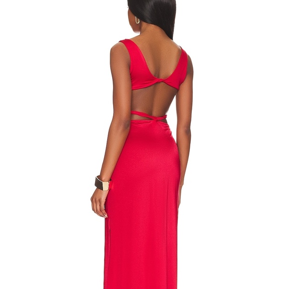 Baobab Ada Dress red maxi dress cut out - Picture 4 of 12
